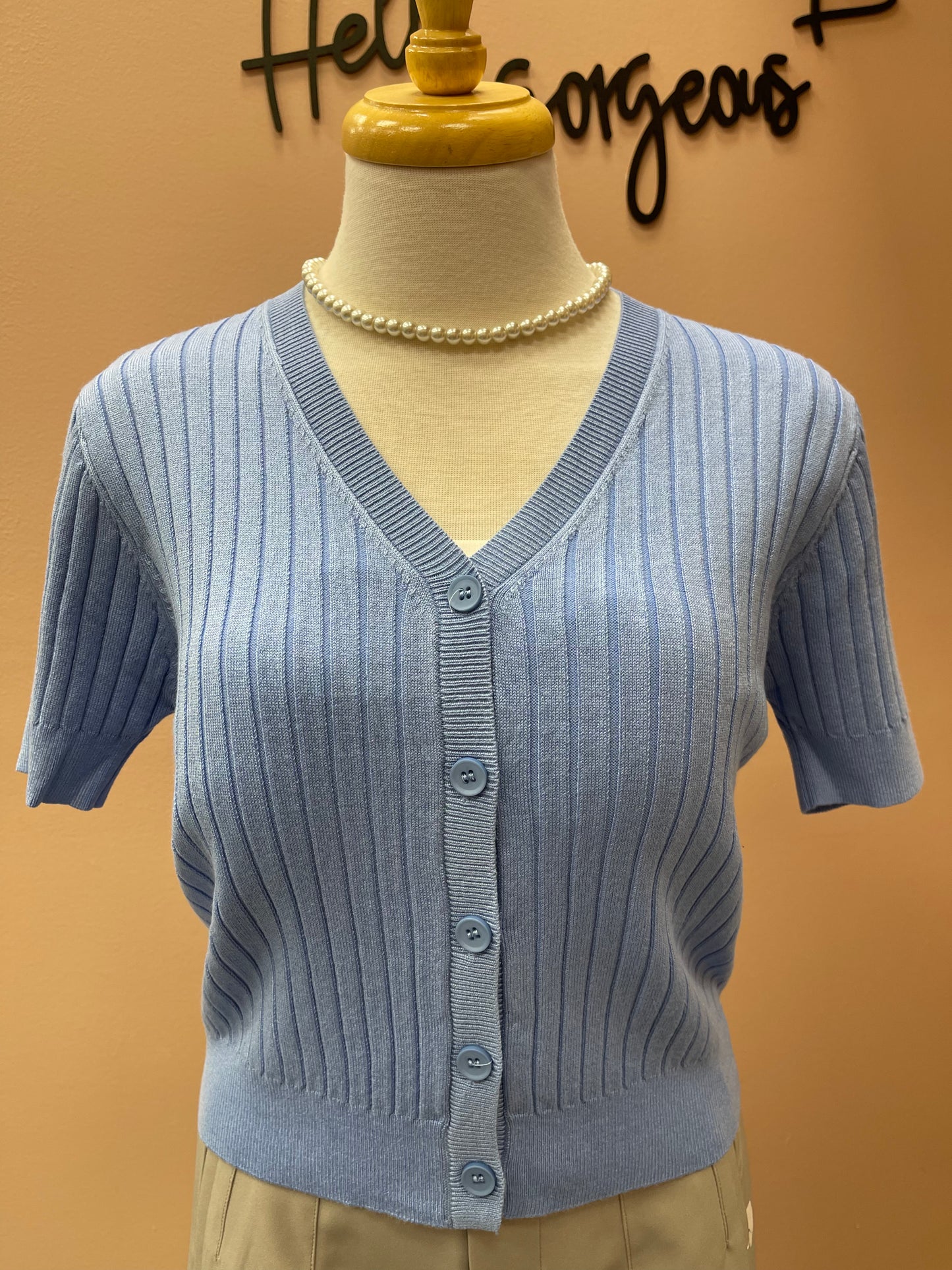 Rib V-Neck Cardigan