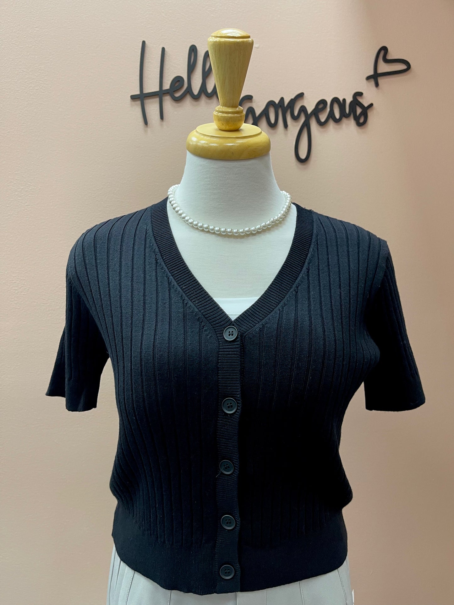Rib V-Neck Cardigan