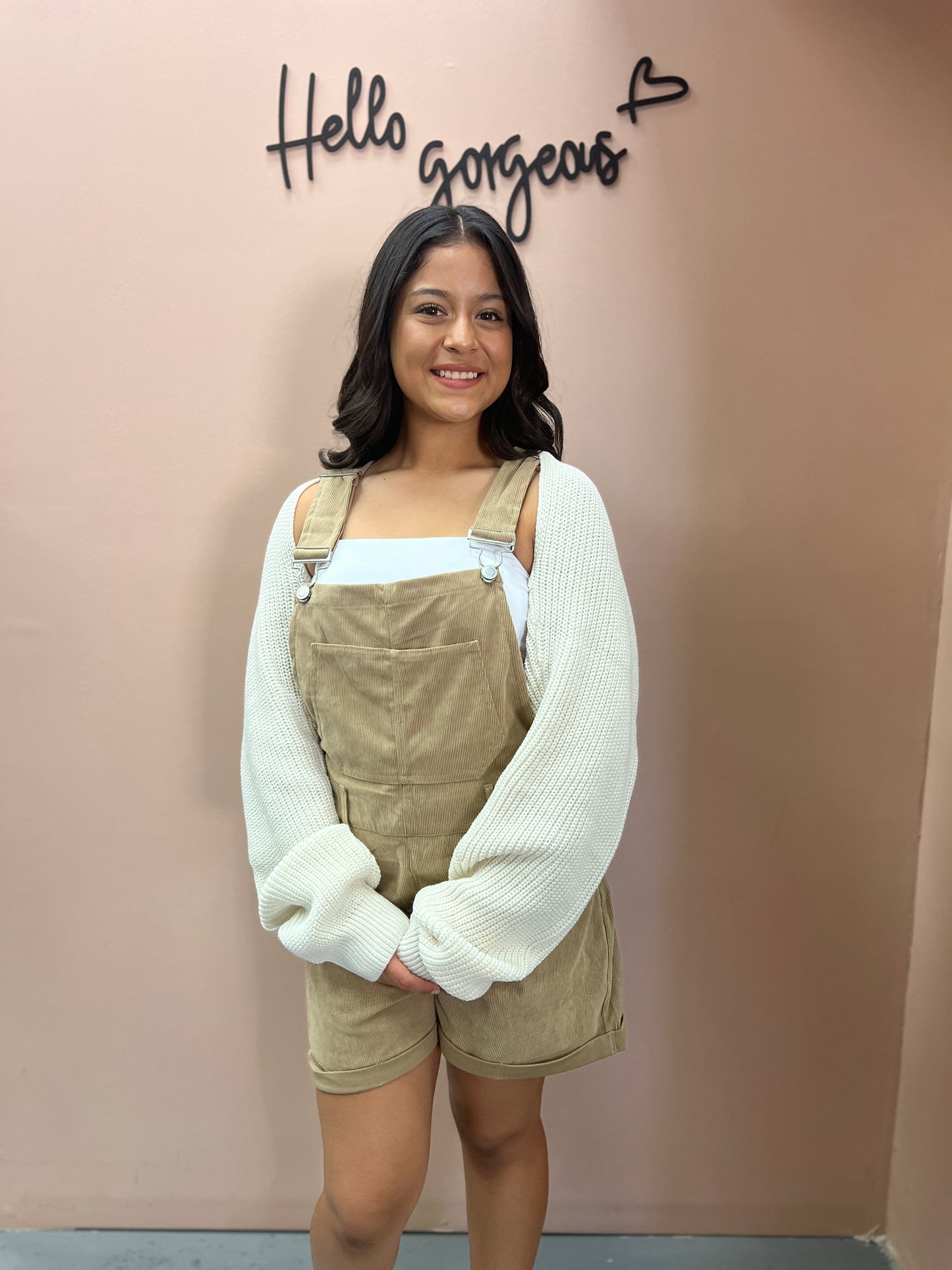 Corduroy Short Overalls